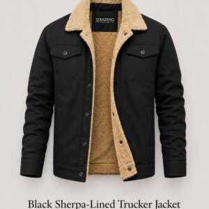 Noir Sherpa Trucker Jacket