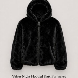 Velvet Noir Faux Fur Hoodie